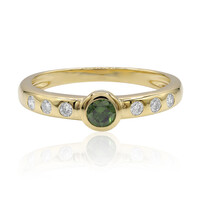 Gouden ring met een groene VS1 diamant