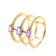 Gouden ring met een Onverhitte Purper Saffier