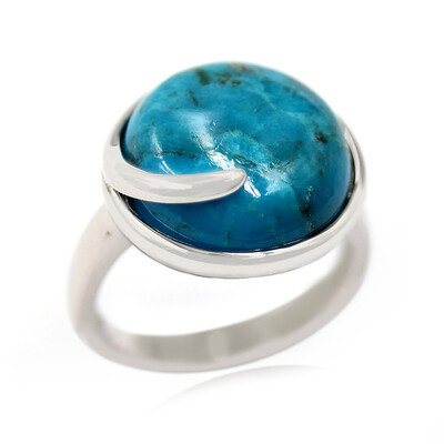 Zilveren ring met een Blauwe Kingman Mohave Turkoois (Faszination Türkis)