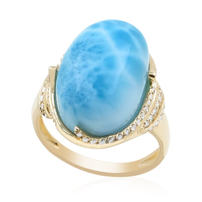 Gouden ring met een larimar