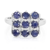 Zilveren ring met blauwe saffieren