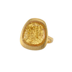 Zilveren ring met een cognac Baltische barnsteen