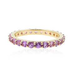 Gouden ring met Onverhitte Purper Saffieren