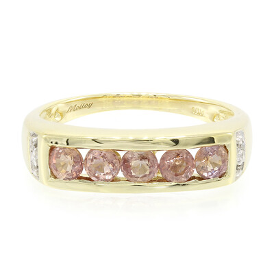 Gouden ring met Onverhitte Padparadscha Saffieren