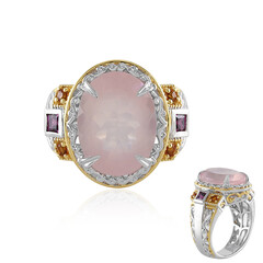 Zilveren ring met een rozen kwarts (Gems en Vogue)