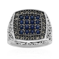 Zilveren ring met blauwe saffieren (Annette classic)