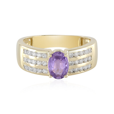 Gouden ring met een Onverhitte Purper Saffier (Adela Gold)