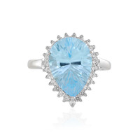 Zilveren ring met een hemel-blauwe topaas