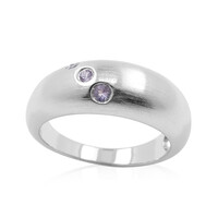 Zilveren ring met een Onverhitte Purper Saffier