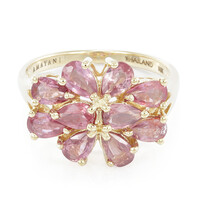 Gouden ring met Onverhitte Padparadscha Saffieren (AMAYANI)