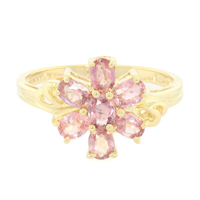 Gouden ring met Onverhitte Padparadscha Saffieren (AMAYANI)