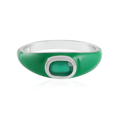 Zilveren ring met een Groene onyx