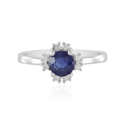 Zilveren ring met een Madagaskar Blauwe Saffier