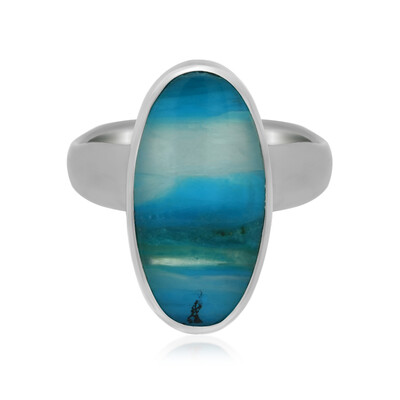 Zilveren ring met een Blauwe Atacama Opaal