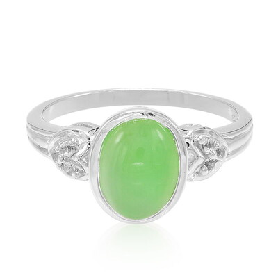 Zilveren ring met een keizerlijk chrysopraas