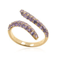 Gouden ring met Onverhitte Purper Saffieren