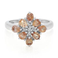 Gouden ring met Onverhitte Padparadscha Saffieren