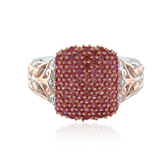 Zilveren ring met Padparadscha saffieren (Gems en Vogue)