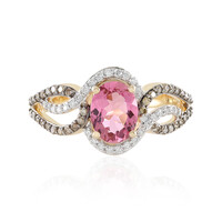 Gouden ring met een AAA Braziliaanse roze toermalijn (SUHANA)