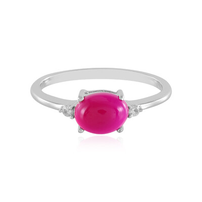 Zilveren ring met een framboos chalcedoon