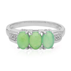 Zilveren ring met keizerlijke chrysopraasstenen