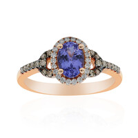 Gouden ring met een AAA tanzaniet