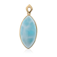 Gouden hanger met een larimar