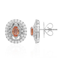 Zilveren oorbellen met Padparadscha saffieren (Dallas Prince Designs)