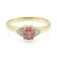 Gouden ring met een Onverhitte Padparadscha Saffier