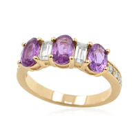 Gouden ring met Onverhitte Purper Saffieren