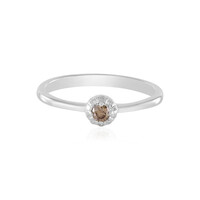 Zilveren ring met een I2 Champagne Diamant