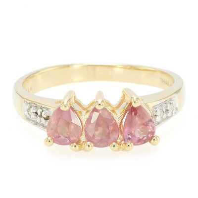 Gouden ring met Onverhitte Padparadscha Saffieren (AMAYANI)