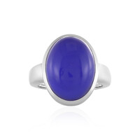 Zilveren ring met een Blauwe chalcedoon