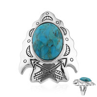 Zilveren ring met een Blauwe Kingman Mohave Turkoois (Art of Nature)