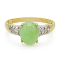 Zilveren ring met een keizerlijk chrysopraas