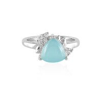 Zilveren ring met een Blauwe chalcedoon