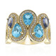 Gouden ring met Zwitsers-blauwe topaasstenen (Adela Gold)