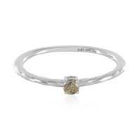 Zilveren ring met een I3 Champagne Diamant