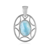 Zilveren hanger met een larimar