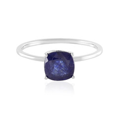 Platina ring met een Madagaskar Blauwe Saffier