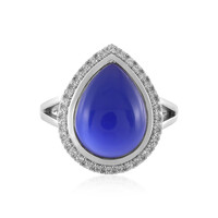 Zilveren ring met een Blauwe chalcedoon