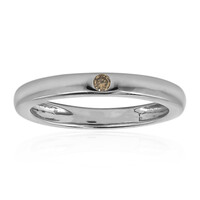 Zilveren ring met een I2 Champagne Diamant