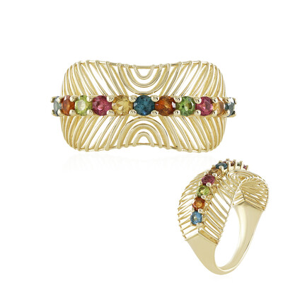 Gouden ring met Braziliaanse roze toermalijnen (Ornaments by de Melo)