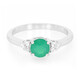 Zilveren ring met een groene chalcedoon