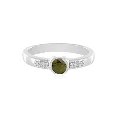 Zilveren ring met een Groene Ceylon Zirkoon