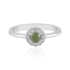 Zilveren ring met een Groene Ceylon Zirkoon