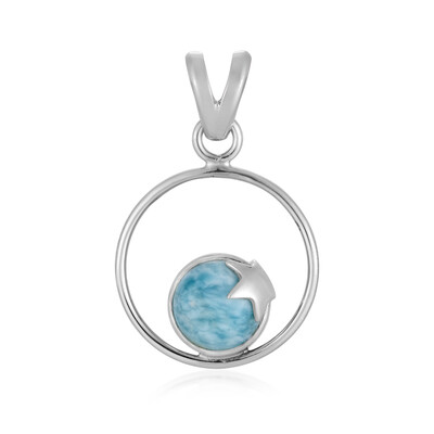 Zilveren hanger met een larimar