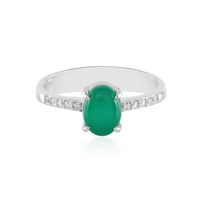 Zilveren ring met een Groene onyx