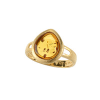 Zilveren ring met een cognac Baltische barnsteen