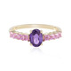 Gouden ring met een Onverhitte Purper Saffier